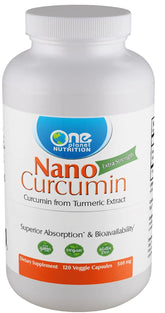 One Planet Nutrition Nano Curcumin bottle highlighting high absorption formulation