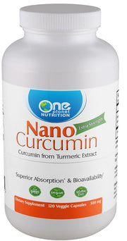 One Planet Nutrition Nano Curcumin bottle highlighting high absorption formulation