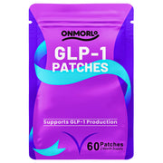 ONMORLO GLP-1 patch applied on skin for easy daily use.