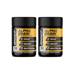 ONNIT Alpha Brain bottle front view for daily memory and focus support