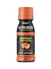 ONNIT Alpha Brain peach pour highlighting quick energy and focus.