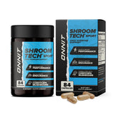 ONNIT Shroom Tech Sport bottle closeup highlighting sleek packaging and daily energy support.