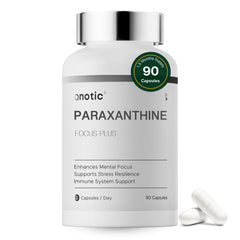 ONOTIC 90 Paraxanthine capsules bottle for steady daytime energy