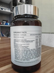 ONOTIC Blood Sugar Complex nutrition label close-up showing vitamins C, E, B6 and minerals