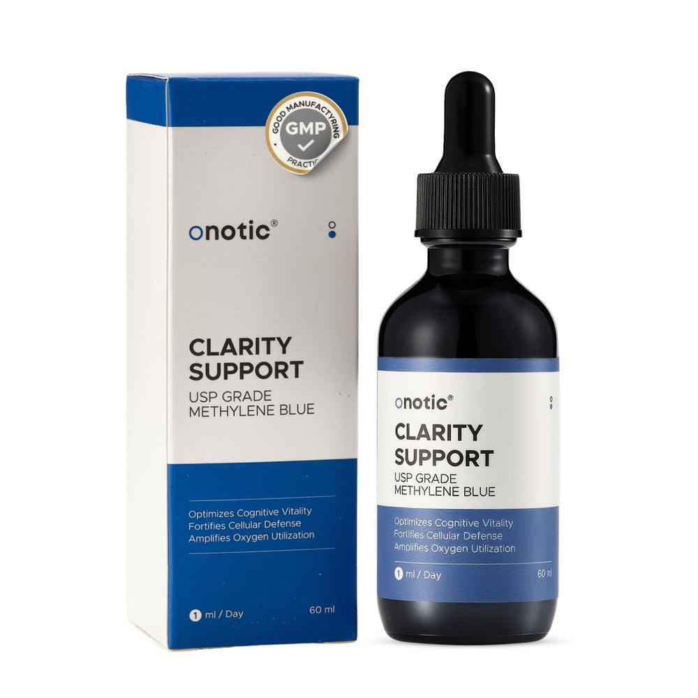 ONOTIC Methylene Blue Drops bottle with dropper for daily cognitive support.
