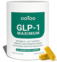 ooioo GLP-1 supplement capsules on a clean shelf for daily wellness support.