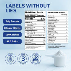 Opportuniteas vanilla whey pour shows smooth mixability in beverages.