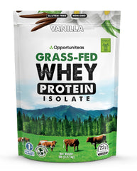 Opportuniteas vanilla whey isolate bottle for creamy shakes