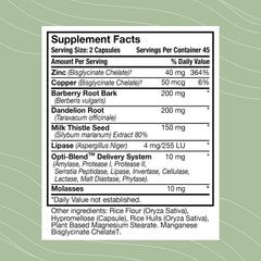 Optimal Health Systems milk-thistle dandelion barberry capsules with potential liver support