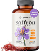 Optimal Prime saffron supplement bottle with 90 capsules for daily support.