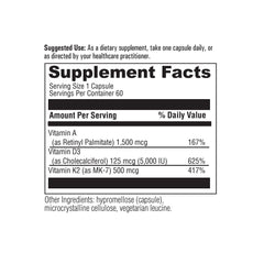 OPTIMALHEALTH Vitamin ADK capsule close-up shows simple, convenient dosing