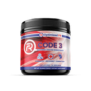 Optimized FR Code 3 Creatine bottle label closeup for performance support.