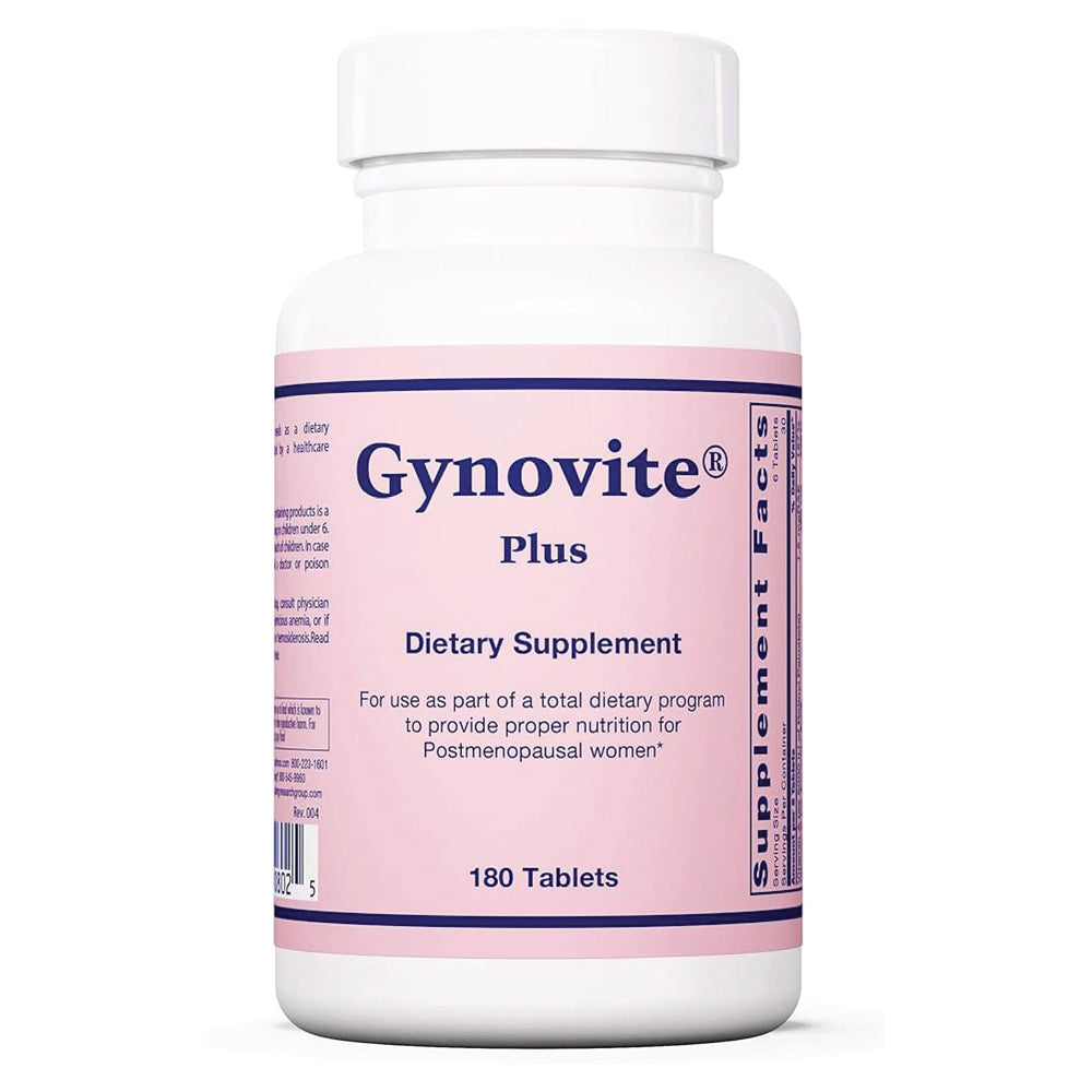 Optimox Gynovite bottle front view for daily postmenopause support.