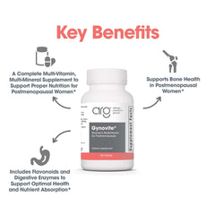 Optimox Gynovite label detail showing essential vitamins and minerals.