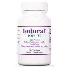 Optimox Iodoral 50 mg, frasco de tabletas, para complementar la ingesta de yodo diaria