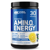 Optimum Nutrition Amino Energy Blueberry Lemonade tub ready for a flavorful energy boost