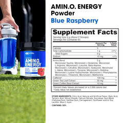 Optimum Nutrition Amino Energy bottle with label energizing a daily routine.