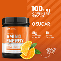 Optimum Nutrition Amino Energy caffeine blend powering focus during workouts.