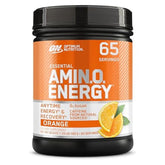 Optimum Nutrition Amino Energy Orange Cooler powder beside a shaker for an energy boost.