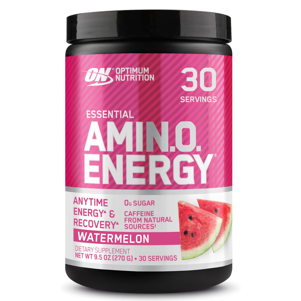 Optimum Nutrition Amino Energy Watermelon bottle pour for a quick energy boost