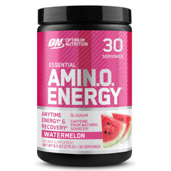 Optimum Nutrition Amino Energy Watermelon bottle pour for a quick energy boost