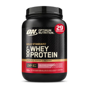 Optimum Nutrition Gold Standard 100% Whey scoop of delicious strawberry protein for post-workout recovery.