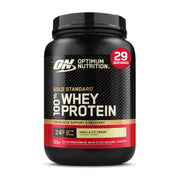 Optimum Nutrition Gold Standard Vanilla whey bottle ready for daily protein support.