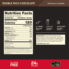 Optimum Nutrition Gold Standard whey scoop dispensing for quick use