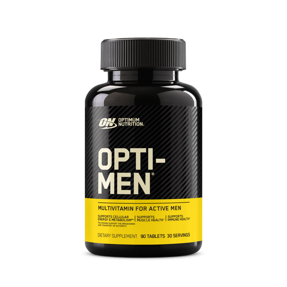Optimum Nutrition Opti-Men 90 tablets bottle front view for daily vitality.