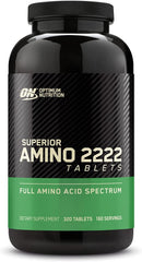 Optimum Nutrition Superior Amino 2222 bottle front showing compact amino tablets.