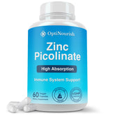 OptiNourish Zinc Picolinate 30mg bottle front promotes easy daily immune support.