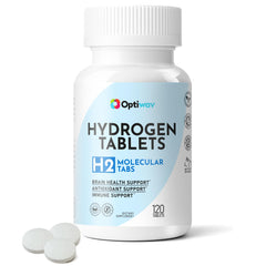 Optiwav hydrogen tablets dissolving in water for instant hydration and antioxidant support.
