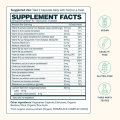 Ora Organic Modern Multi label view with dosage details.