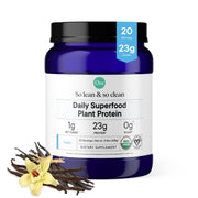 Ora Organic vanilla plant-based protein powder canister for daily protein boost