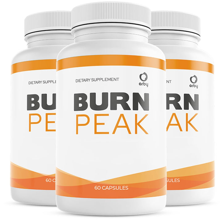 Orby BurnPeak bottle closeup showing natural ingredients for daily wellness