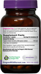Oregon's Wild Harvest chaste-tree capsules label highlighting organic Vitex berries for potency and purity