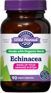 Oregon's Wild Harvest Echinacea organic capsules in a 90-count bottle for daily use.