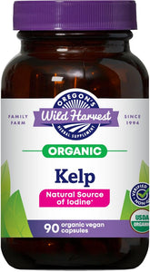 Oregon's Wild Harvest Kelp bottle with natural iodine source for daily nutrition.