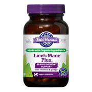 Oregon's Wild Harvest Lion's Mane Plus bottle showing vegan capsules for daily focus.