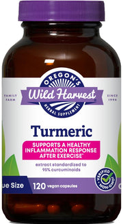 Oregon's Wild Harvest turmeric 120 vegan capsules bottle for daily antioxidant support