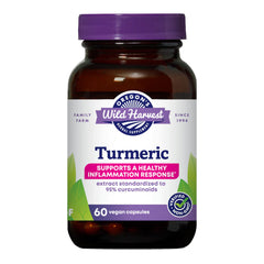 Oregon's Wild Harvest turmeric curcumin bottle with BioPerine for improved absorption.