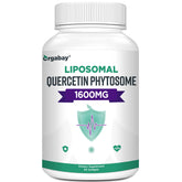 Orgabay Liposomal Quercetin Phytosome bottle highlights enhanced absorption features.