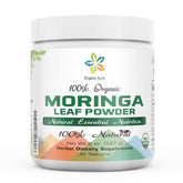Organic Aura Moringa Leaf Powder 8oz packaging for daily smoothies and wellness routines