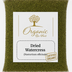 Organic Bio Herbs Watercress leaf closeup with vibrant greens and fresh aroma