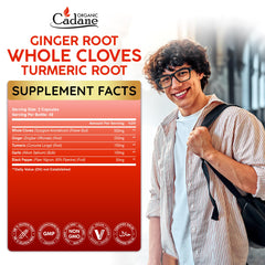 Organic Cadane ginger-turmeric-garlic capsules for daily use