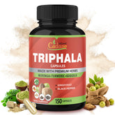 Organic Cadane Triphala capsules bottle, premium formula for digestion support.