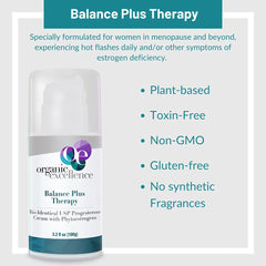 Cream texture of Balance Plus Therapy ready for quick absorption.
