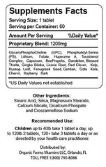 Close-up of Organic Farms Vitamins Neuro Care Kids bottle showing calm and focus potential