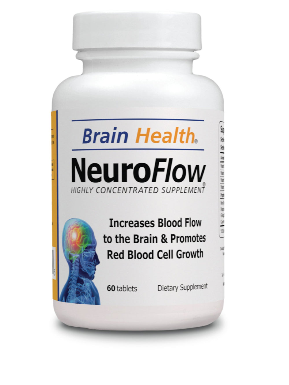 Organic Farms Vitamins Neuro Flow bottle supports brain oxygenation and focus.