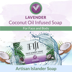 Coconut oil ingredient highlight on Coco Fiji soap bar.